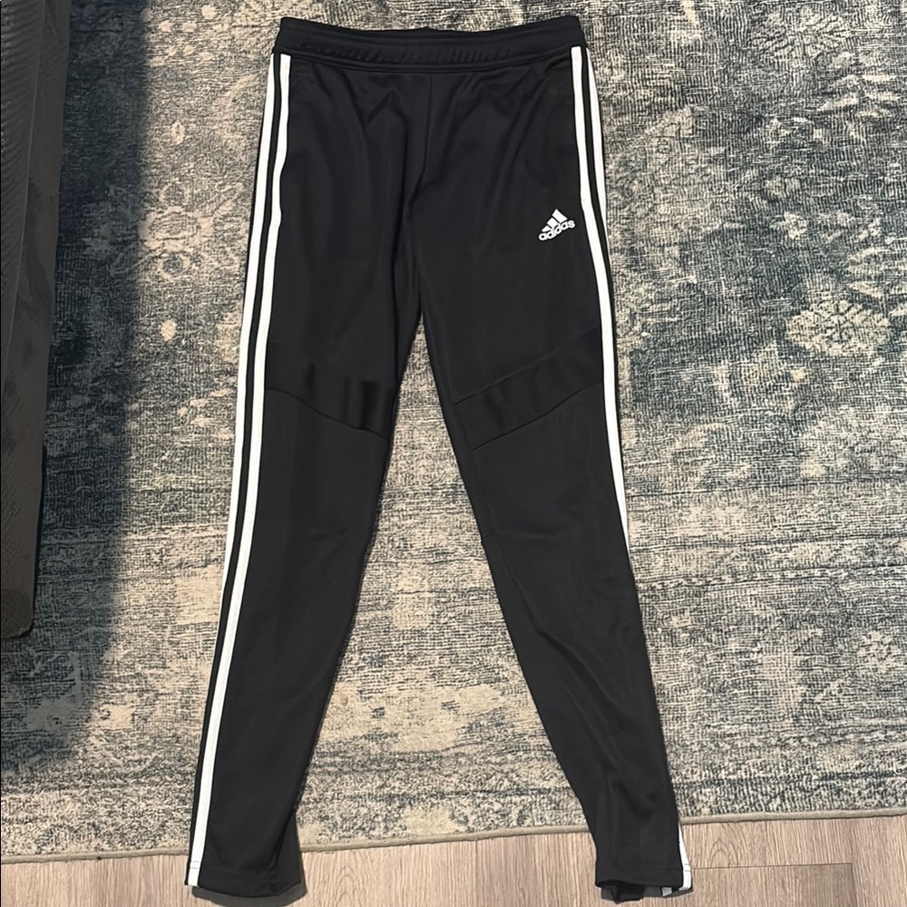 Adidas Black Track Pants with Iconic Three Stripes